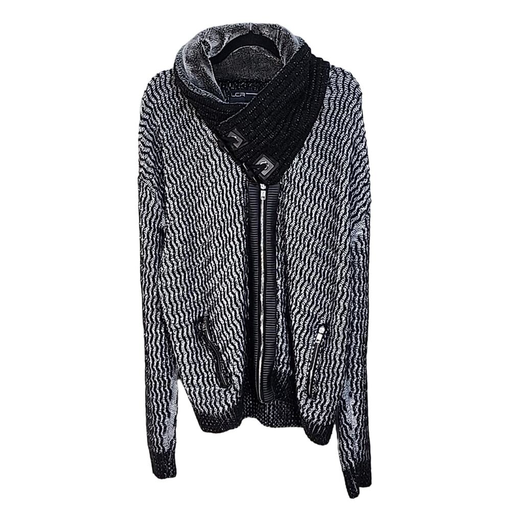LCR 89 Black Edition Knit Sweater Full Zip Jacket Mens Size XXL